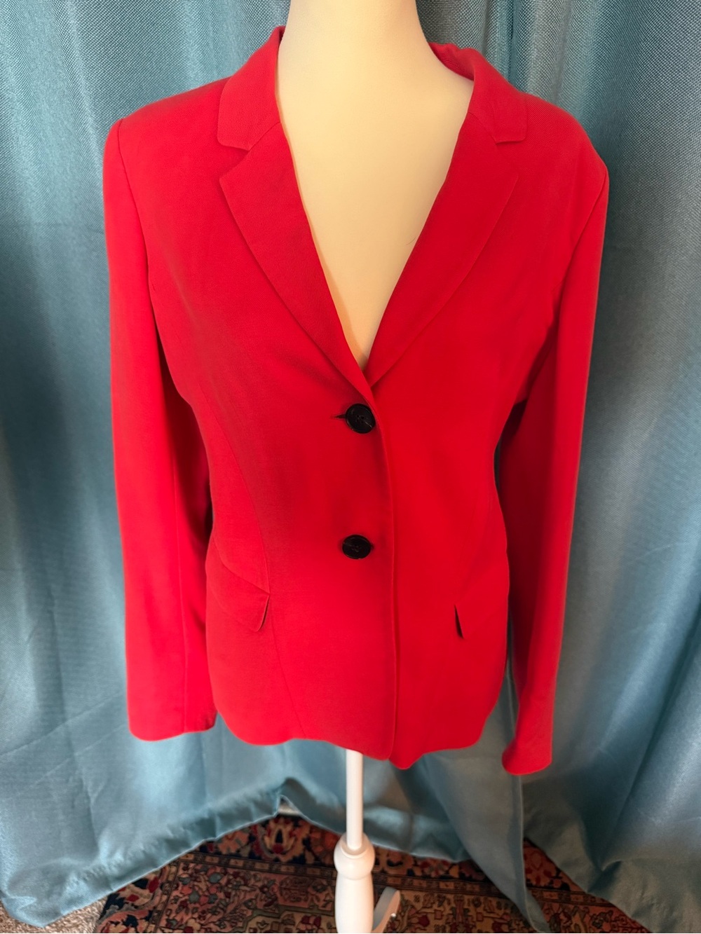 Lafayette 148 New York Vibrant Red Two-Button Blazer